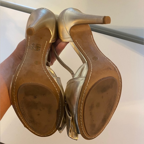 Soft gold bow leather heels - Picture 5 of 6